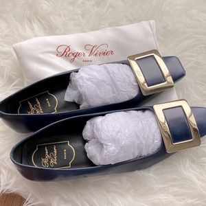Roger Vivier belle flats dark blue Size 37